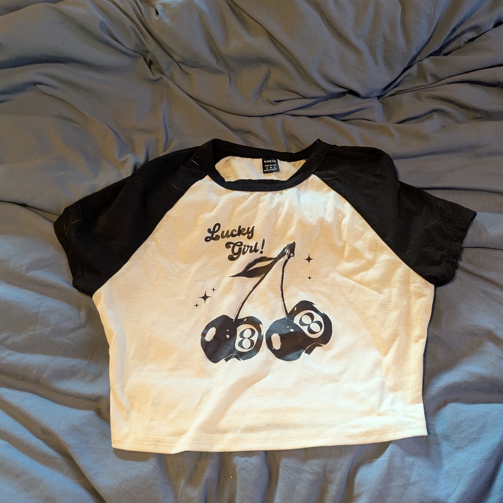 Charming Kids Raglan Tee with Cherry Design